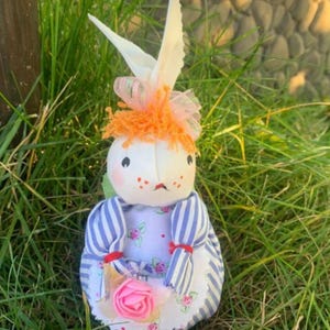 Handmade Fabric Stuffed Easter Rabbit Toy