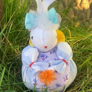Handmade Floral Dress Easter Rabbit Toy