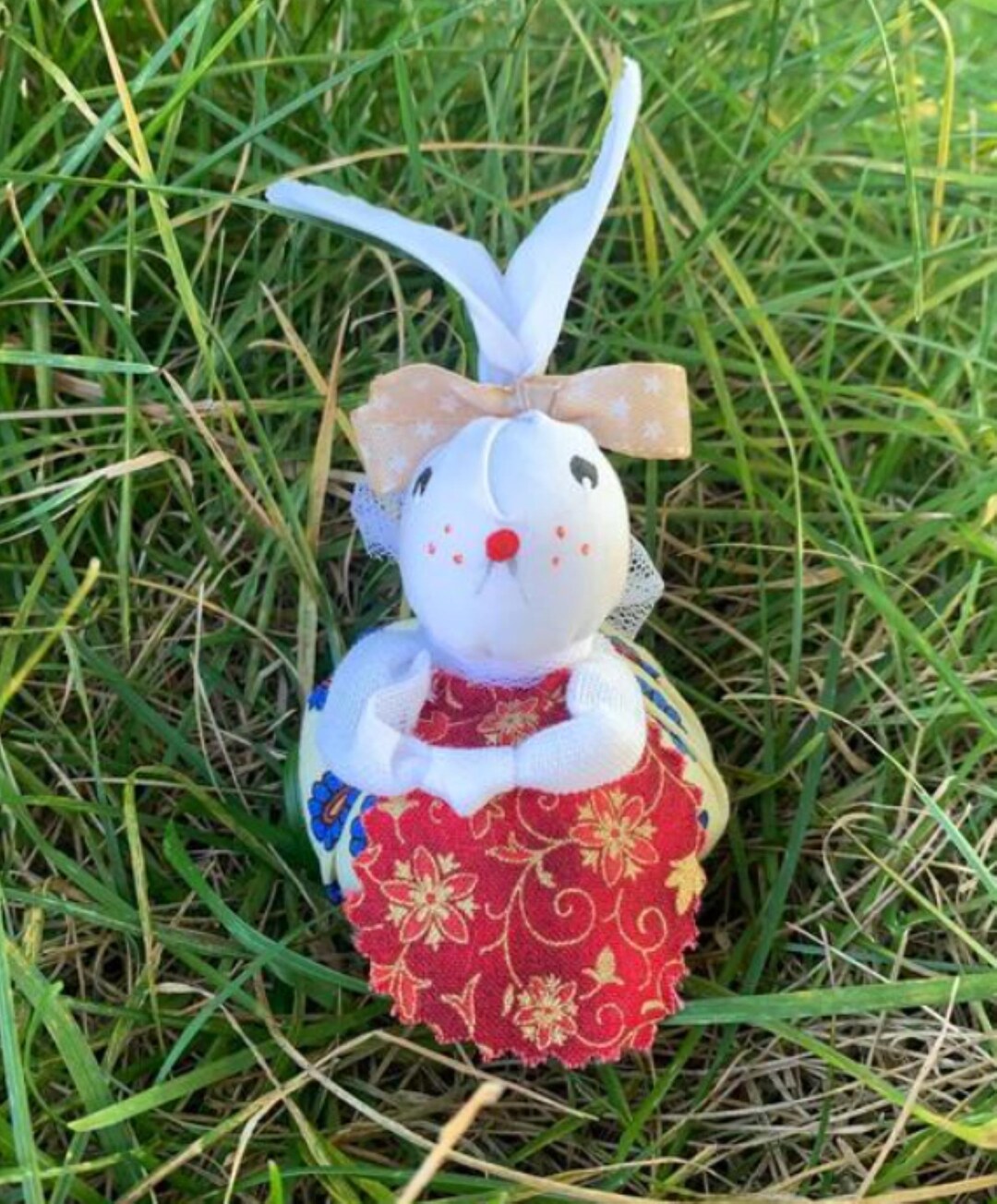 Paws Red Rabbit Toy Handmade Red Floral Rabbit Toy - Etsy