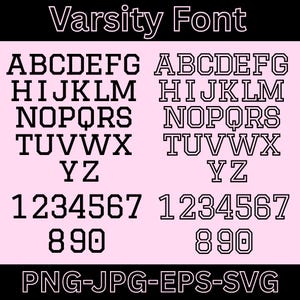 Varsity Font SVG Bundle: Sports Letters, Numbers, and Clipart