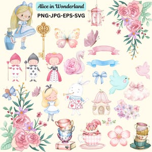 Vintage Wonderland SVG Bundle: Fantasy Tea Party Clipart (PNG, SVG)