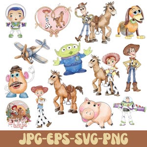 Cartoon Cowboy & Space Ranger Clipart Bundle: SVG, PNG (Digital Download