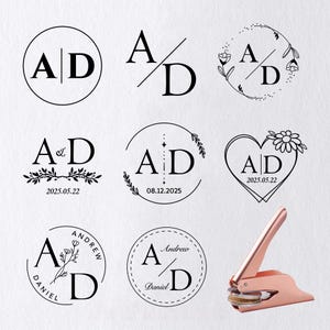 Personalized Wedding Book Embosser｜Custom Monogram  Embosser｜Custom Initials Embosser｜Napkin & Envelope Embosser Stamp｜Wedding gift