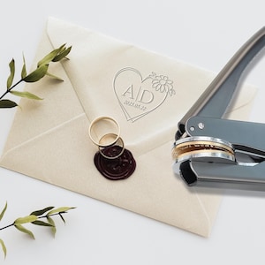 Personalized Wedding Book Embosser｜Custom Monogram  Embosser｜Custom Initials Embosser｜Napkin & Envelope Embosser Stamp｜Wedding gift