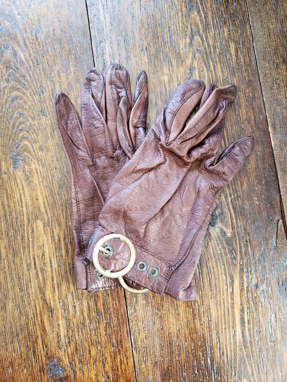 Mandova Brown leather Glove | womens driving size 