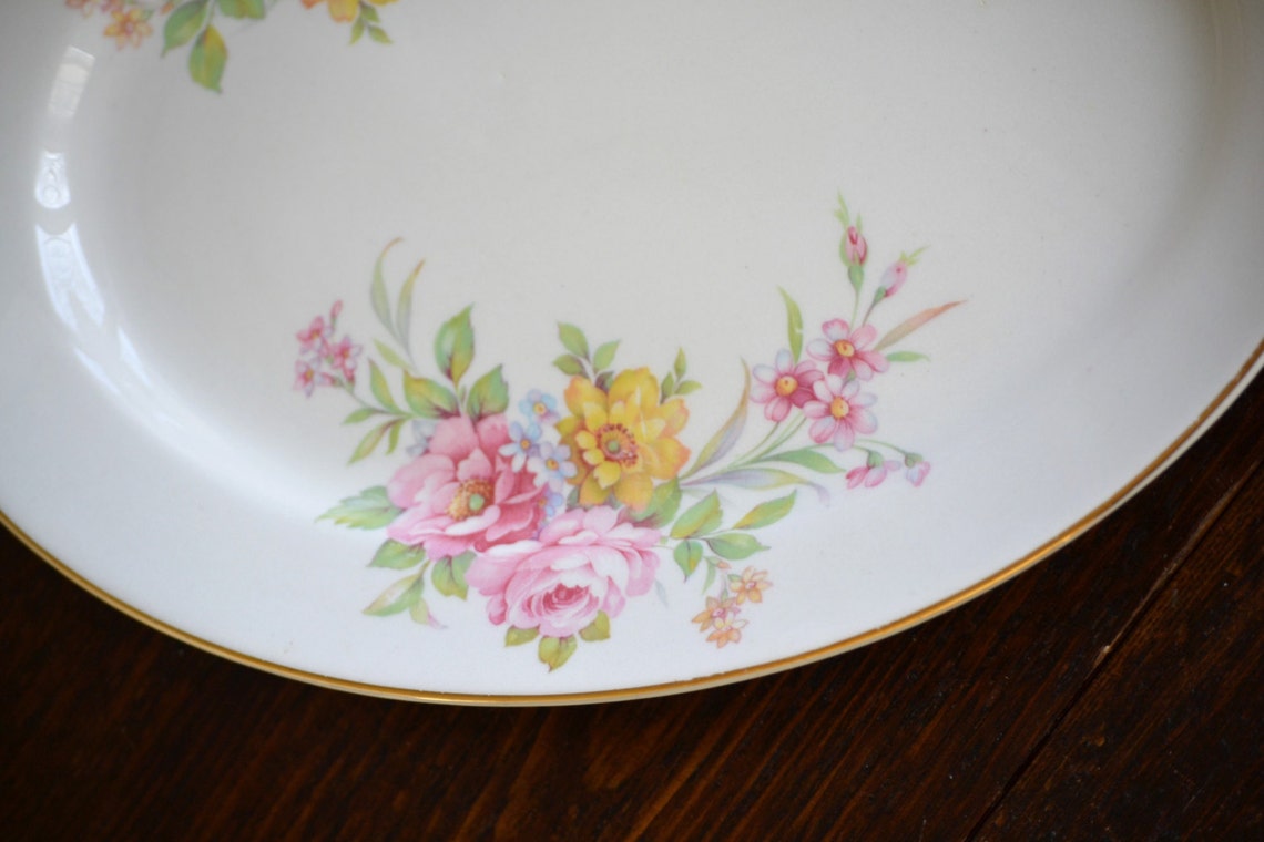 Small Oval Platter Warwick Rosemont / Vintage Dinner Serving Etsy