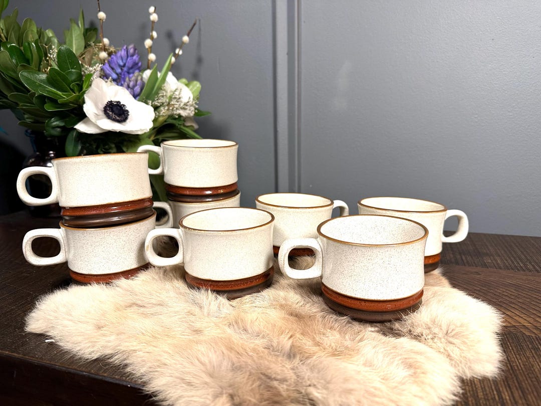8 Denby Langley Potter's Wheel Rust Red 1970's 6 Oz Flat Cup Tea ...