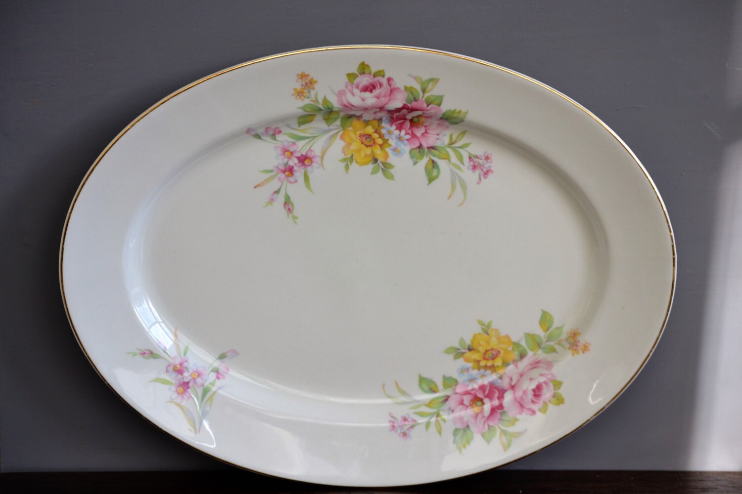 Large Oval Platter Warwick Rosemont / Vintage Dinner Serving Etsy