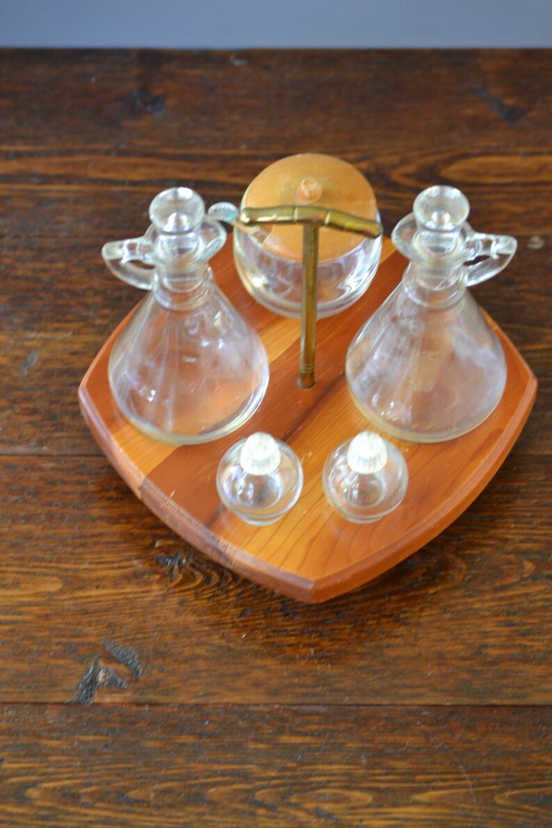 Condiment Tabletop Lazy Susan / Hazel Atlas Cruets/ Salt Etsy