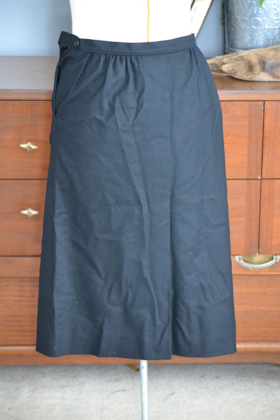 Petite Pendelton 10 Women's Black Wool Skirt | Of… - image 4