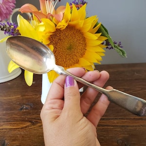 1872 Fiddle Rogers & Bros A1 silver plate serving spoon / vintage Tablespoon silverplate