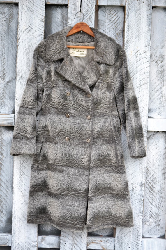 1960's Bacara M/L Womens Hixon's Faux Fur Gray Coa