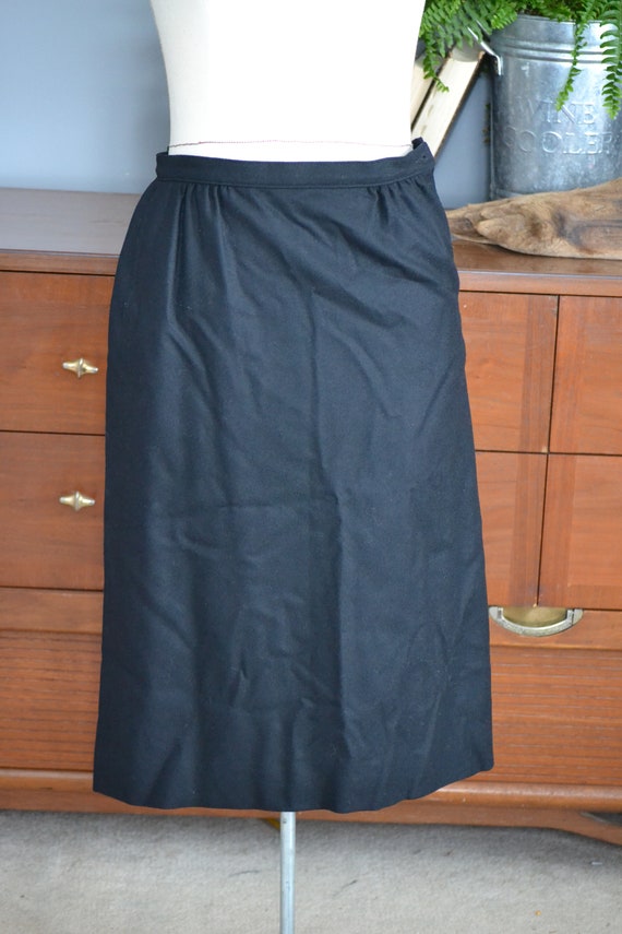 Petite Pendelton 10 Women's Black Wool Skirt | Of… - image 2