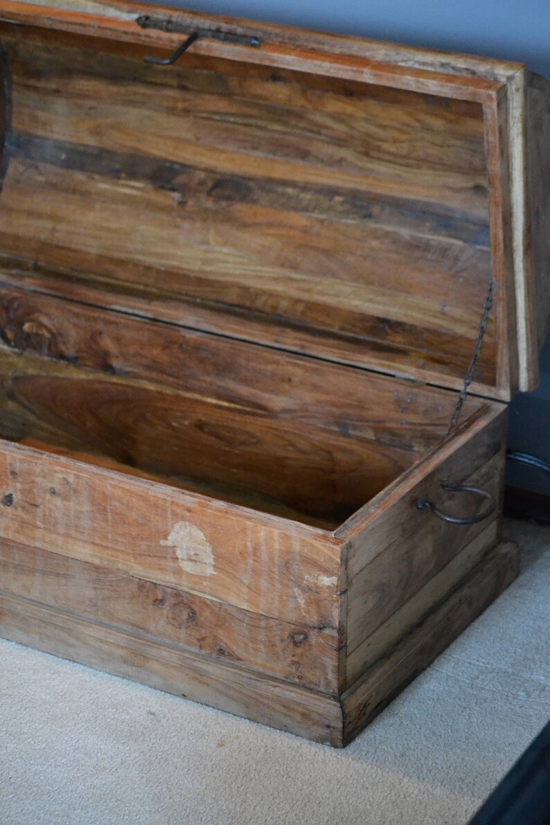 Antique Dome Top Blanket Chest Wood Trunk / Round Top Storage Etsy