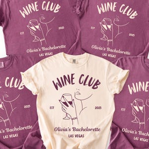 Custom Wine Club Bachelorette T-Shirt - Vino Before Vows Bridal Party Tee, Bridesmaid Ask Gift, Winery Hen Party Shirt, Wine Bach Club Tee