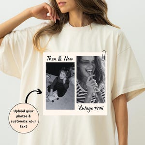 Personalized Birthday Shirt, Custom Photo and Year Birthday Comfort Colors Shirt, Custom 30th 40th Birthday Gift, Vintage 1995 Shirt