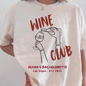 Custom Wine Club Bachelorette T-Shirt - Vino Before Vows Bridal Party Tee, Bridesmaid Ask Gift, Winery Hen Party Shirt, Wine Bach Club Tee