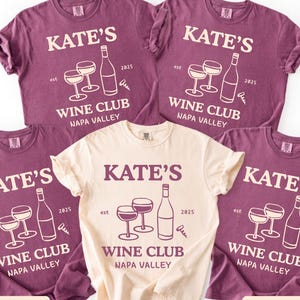 Custom Wine Club Bachelorette T-Shirt - Vino Before Vows Bridal Party Tee, Bridesmaid Ask Gift, Winery Hen Party Shirt, Wine Bach Club Tee