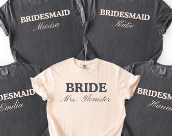 Comfort Colors® Custom Bride Bridesmaid Shirt, Bridesmaid Proposal Gift, Bridal Party T-shirt, Bach Party Shirt, Personalized Bride Tshirt