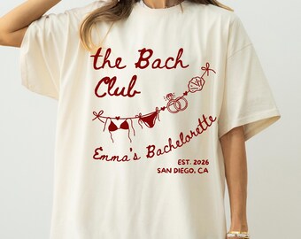 Bride Club Bachelorette Shirt Custom Name Location, Beach Bach Tee