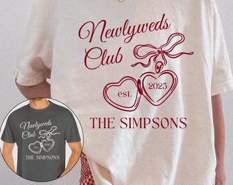 Camisetas personalizadas para recién casados, regalo para novios, camiseta para el día de la boda, camisetas para recién casados, camisetas para marido y mujer, camisetas para marido y mujer, club social para recién casados