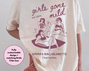 Girls Gone Mild Shirt, Custom Spa Bachelorette Shirt, Slumber Bachelorette Tee, Comfort Colors Bach, Party Gift for Bridesmaids, Girls Night