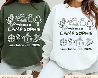 Custom Camp Bachelorette Party Sweatshirt: Mountain Bride, Girls Trip