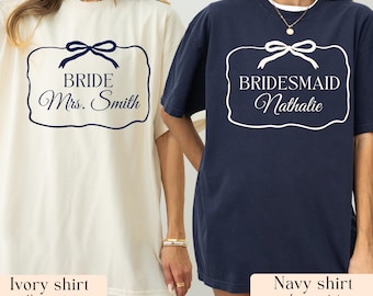 Comfort Colors® Custom Bride Bridesmaid Shirt, Bridesmaid Proposal Gift, Bridal Party T-shirt, Bach Party Shirt, Personalized Bride Tshirt