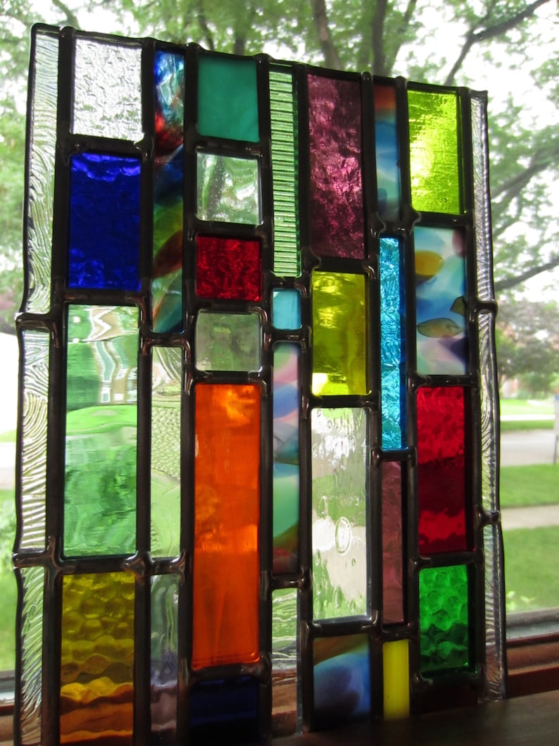 Stained glass panel inserts for bathroom window CUSTOM ...