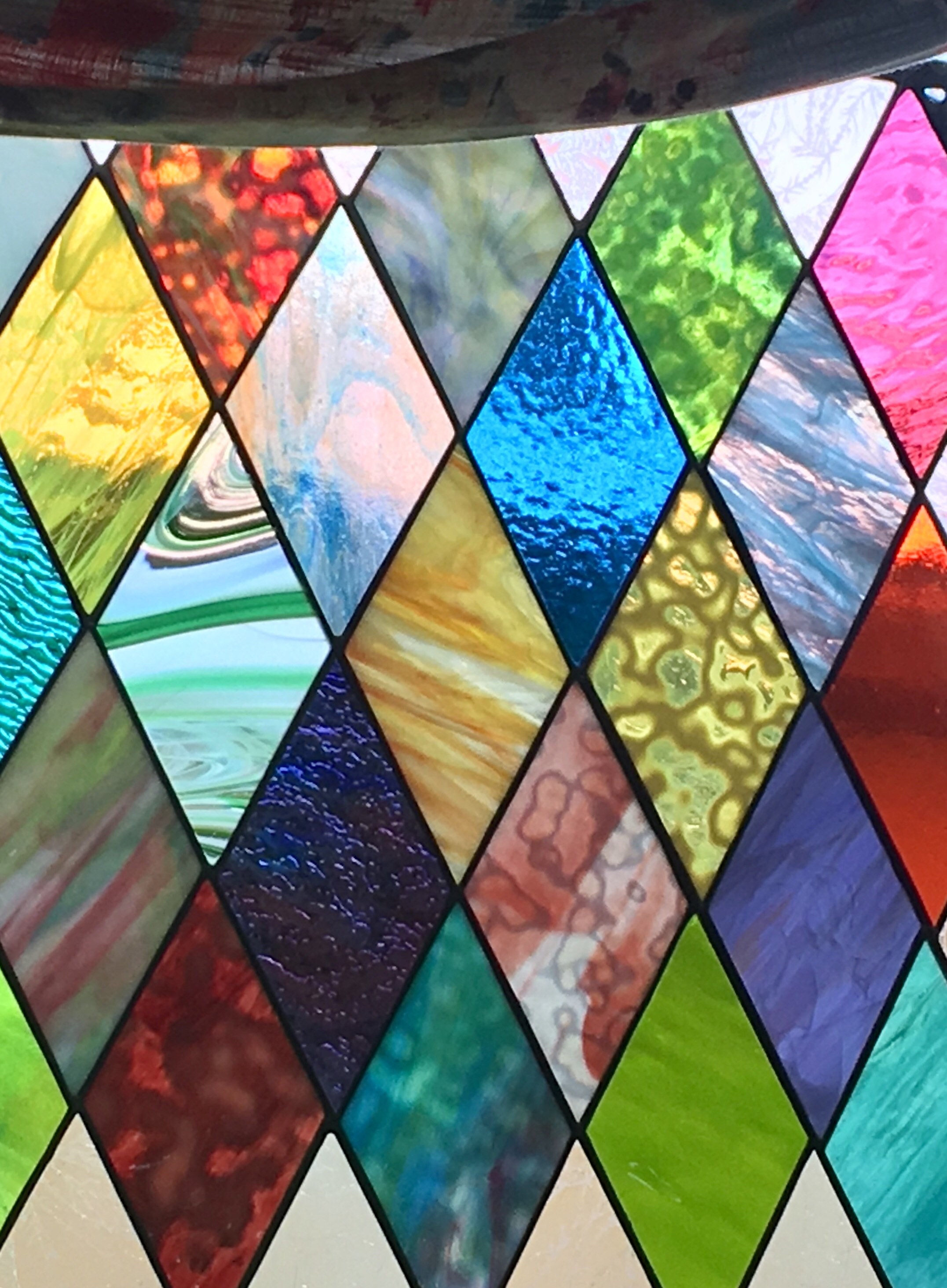 Stained Glass window panel DIAMONDS in the SKY CUSTOM ordered Etsy