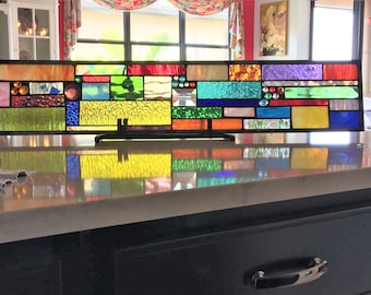 STAINED GLASS transom oo lala. This particular piece is sold but I can customize a similar window just  for you.