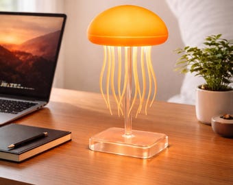 Lámpara de medusa que cambia de color con control remoto, luz ambiental oceánica, luz nocturna estética, lámpara de mesita de noche sensorial con temática marina
