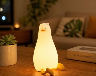 Duck Night Light for Kids, Rechargeable Silicone Lamp, Baby Nursery Light, Cute Touch Lamp Gift