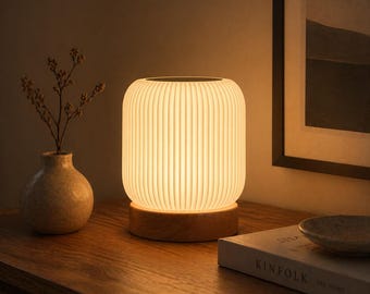 Lámpara táctil recargable, luz de mesita de noche inalámbrica, lámpara nocturna regulable, iluminación ambiental acogedora, lámpara de mesa LED portátil