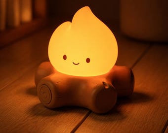 Campfire Night Light with White Noise, Kids Sleep Lamp, Cute Flame Lamp, Cozy Bedside Light, Rechargeable Nursery Lamp, Relaxing Sound