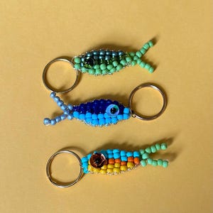Beaded Fish Charm, Keychain Charm, Beaded Bag Charm, Unique Bag Accessory, Fish Charm Necklace