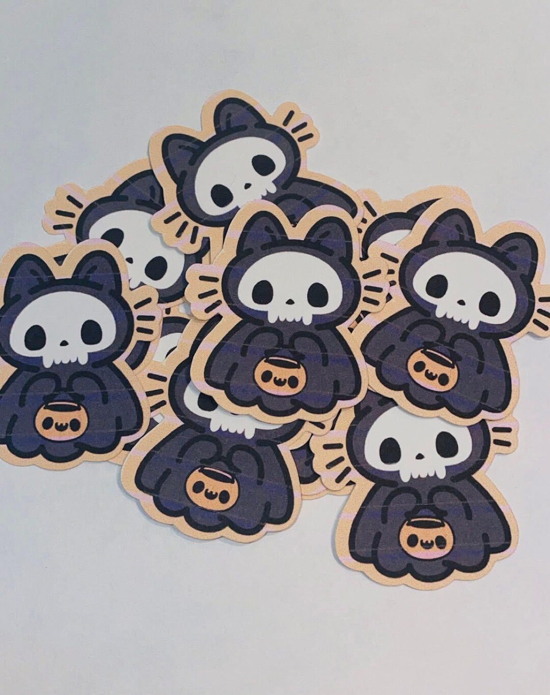 Skeleton Kitty Halloween Skeleton Kitty Sticker - Etsy