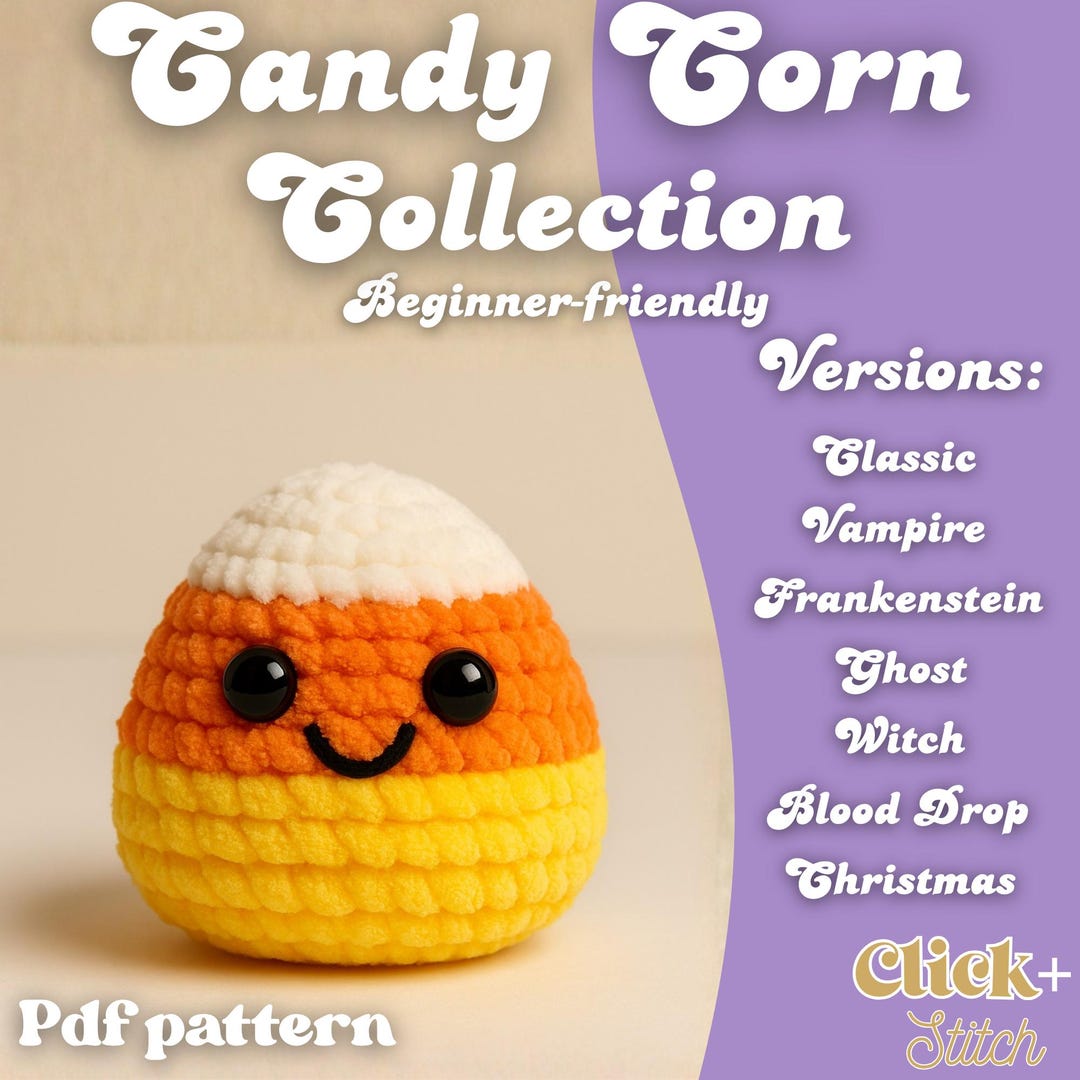 Candy Corn Collection Crochet Pattern PDF Classic, Vampire ...