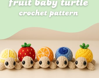 Fruit Turtle Crochet Pattern PDF | Amigurumi Plush | Easy Beginner | Digital Download