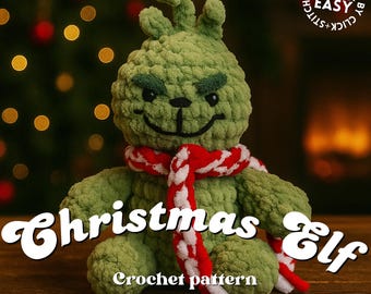 Modèle de lutin de Noël au crochet – Poupée en peluche amigurumi (PDF)