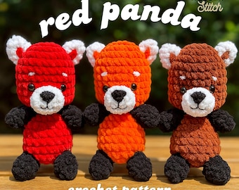 Red Panda Crochet Pattern, Amigurumi Stuffed Animal Toy (PDF Download)
