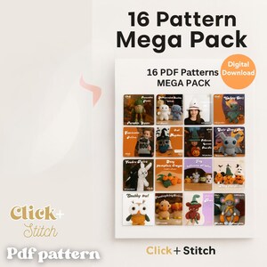 Halloween Mega Pack Virkmönster PDF-paket | Amigurumi och dekorationsset | Enkelt och nybörjarvänligt | Digital nedladdning