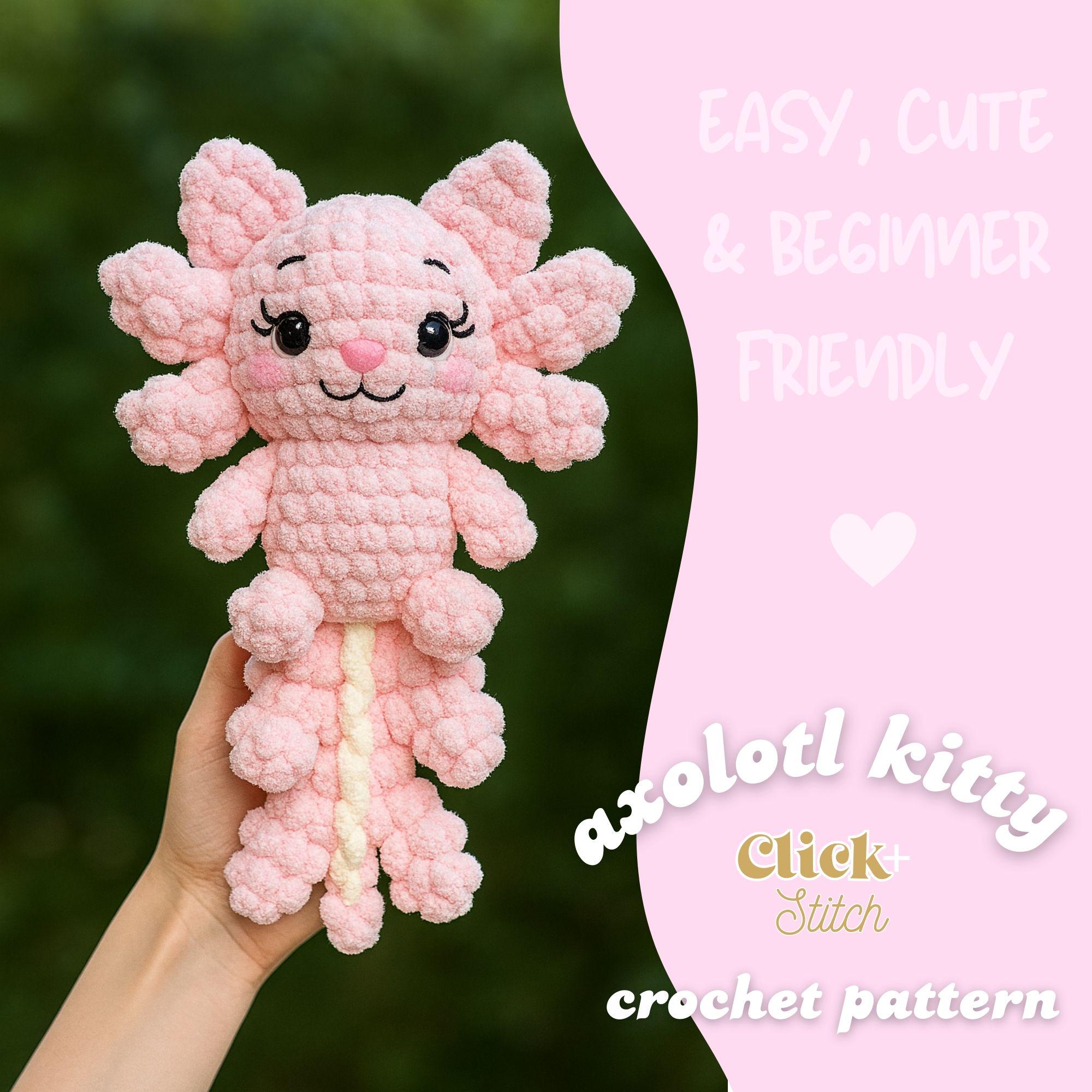 Axolotl Kitty Amigurumi Plush Easy Beginner