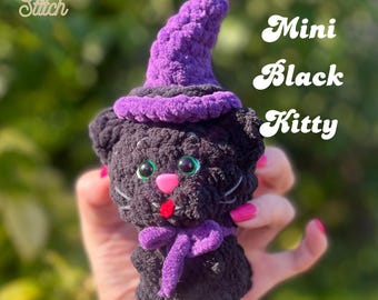 Halloween Black Kitty Crochet Pattern PDF – Amigurumi Cat Plush | Beginner-Friendly Tutorial, Instant Download, Spooky Home Decor