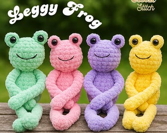 Frog Plushie Crochet Pattern PDF | Amigurumi Plush | Easy Beginner | Digital Download No Sew