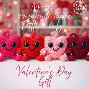 Heart Keychain Gift Crochet Pattern PDF – Cute No-sew Amigurumi Leggy Hearts, Quick & Easy Beginner Friendly, PATTERN ONLY