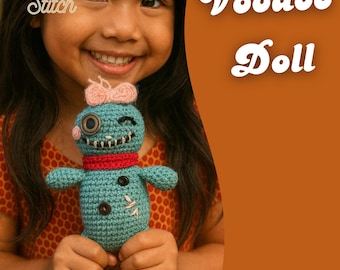 Voodoo Doll Crochet Pattern PDF – Cute Spooky Amigurumi Plush, Beginner-Friendly Halloween Decor, Instant Download Tutorial
