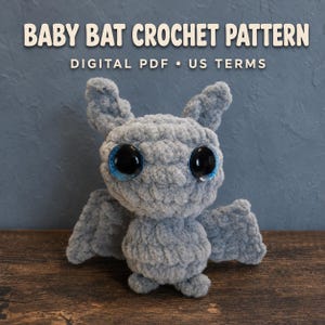 Cute Baby Bat Crochet Pattern PDF | Amigurumi Halloween Plush Tutorial |  Bat Plushie DIY Crochet