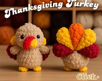 Thanksgiving Turkey Crochet Pattern PDF | Amigurumi Plush | Easy Beginner | Digital Download | Diy