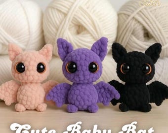 Cute Baby Bat Crochet Pattern PDF | Amigurumi Halloween Plush Tutorial |  Bat Plushie DIY Crochet
